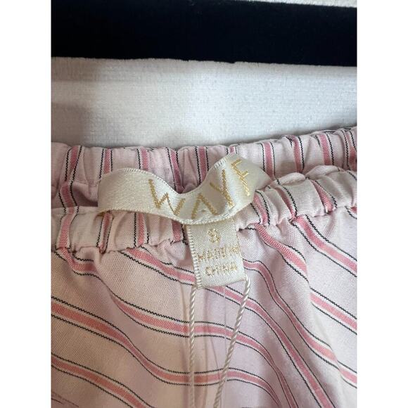 Wayf NWT Top Size Small Off the Shoulders Pink Stripes Ruffles Anthropologie - Picture 7 of 8